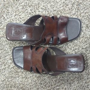 Cole Haan Piera brown leather Slip on Sandal size 7.5b